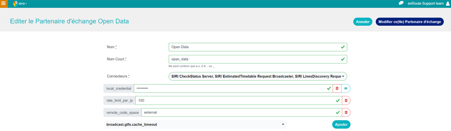 Ara SaaS - Open data in SIRI